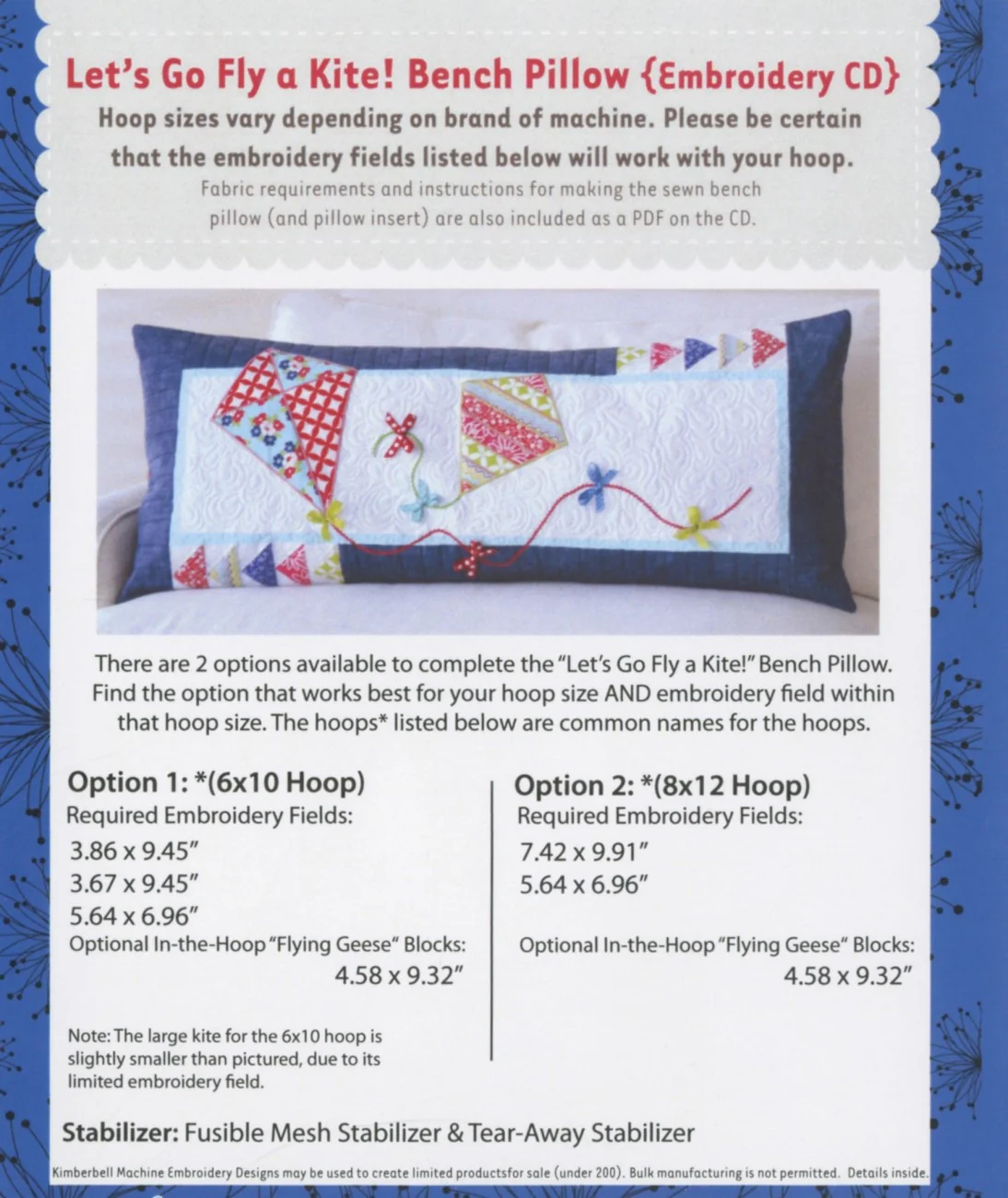 Let's Go Fly a Kite Bench Pillow CD - Image 3